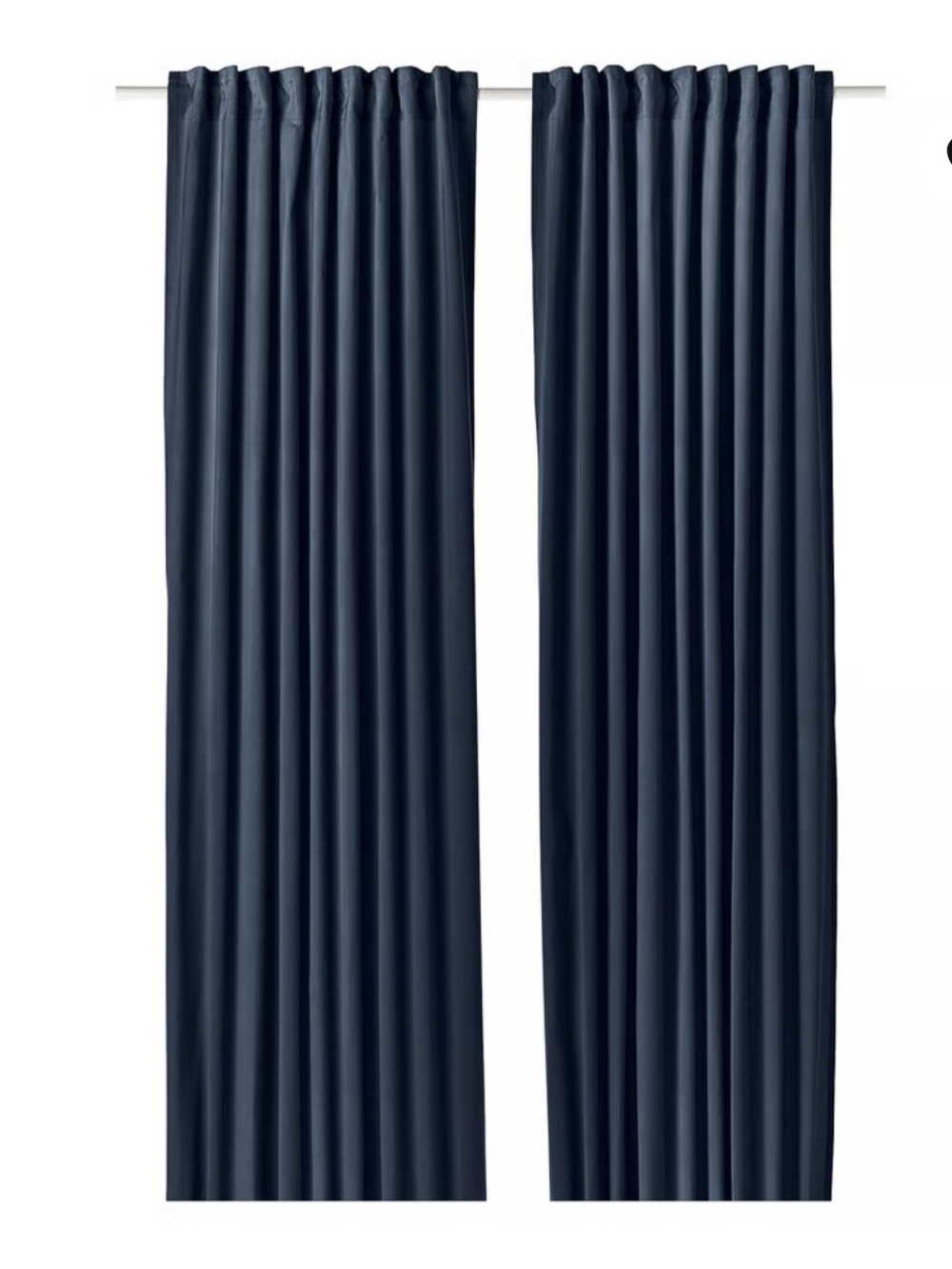 IKEA SANELA Curtain, 1 panel, dark blue/with heading tape, 55x84"